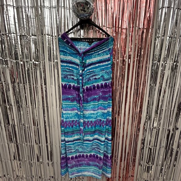 Majora Tube Dress Women Size Extra Large XL Teal Purple Multicolored Cocktail - Picture 1 of 6
